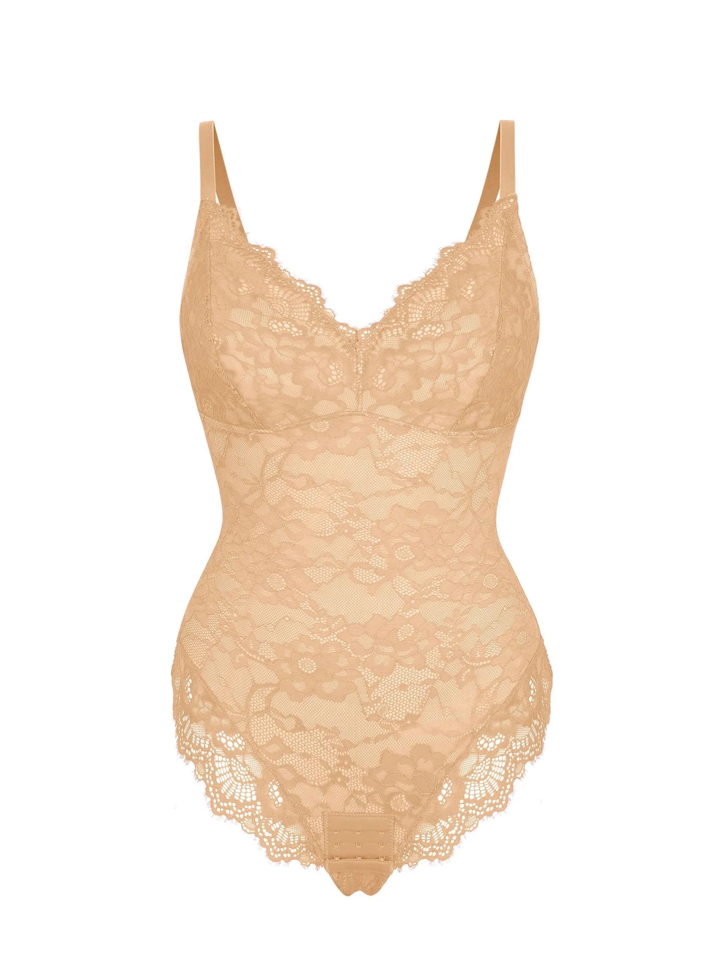 Oh - Shape™ Lace V Neck Full Bodysuit - Oh - Shape