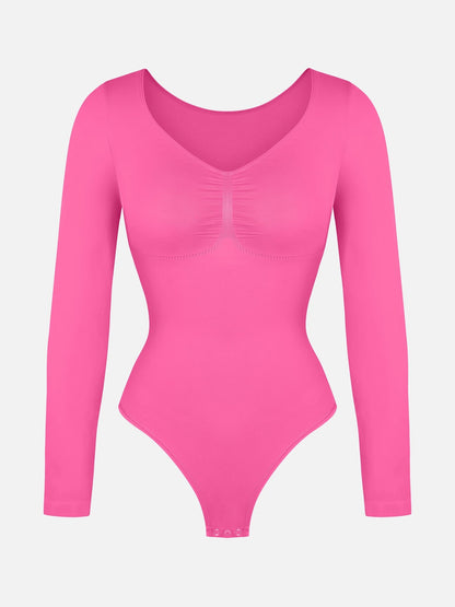 Oh - Shape™ Invisible Sculpt Long Sleeve Thong Bodysuit - Oh - Shape