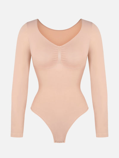 Oh - Shape™ Invisible Sculpt Long Sleeve Thong Bodysuit - Oh - Shape