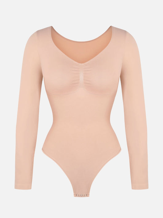 Oh - Shape™ Invisible Sculpt Long Sleeve Thong Bodysuit - Oh - Shape