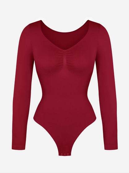 Oh - Shape™ Invisible Sculpt Long Sleeve Thong Bodysuit - Oh - Shape