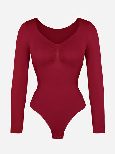 Oh - Shape™ Invisible Sculpt Long Sleeve Thong Bodysuit - Oh - Shape