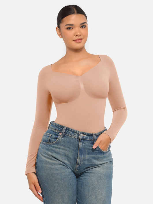 Oh - Shape™ Invisible Sculpt Long Sleeve Thong Bodysuit - Oh - Shape