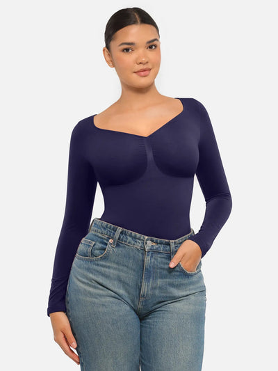 Oh - Shape™ Invisible Sculpt Long Sleeve Thong Bodysuit - Oh - Shape