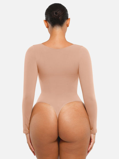 Oh - Shape™ Invisible Sculpt Long Sleeve Thong Bodysuit - Oh - Shape