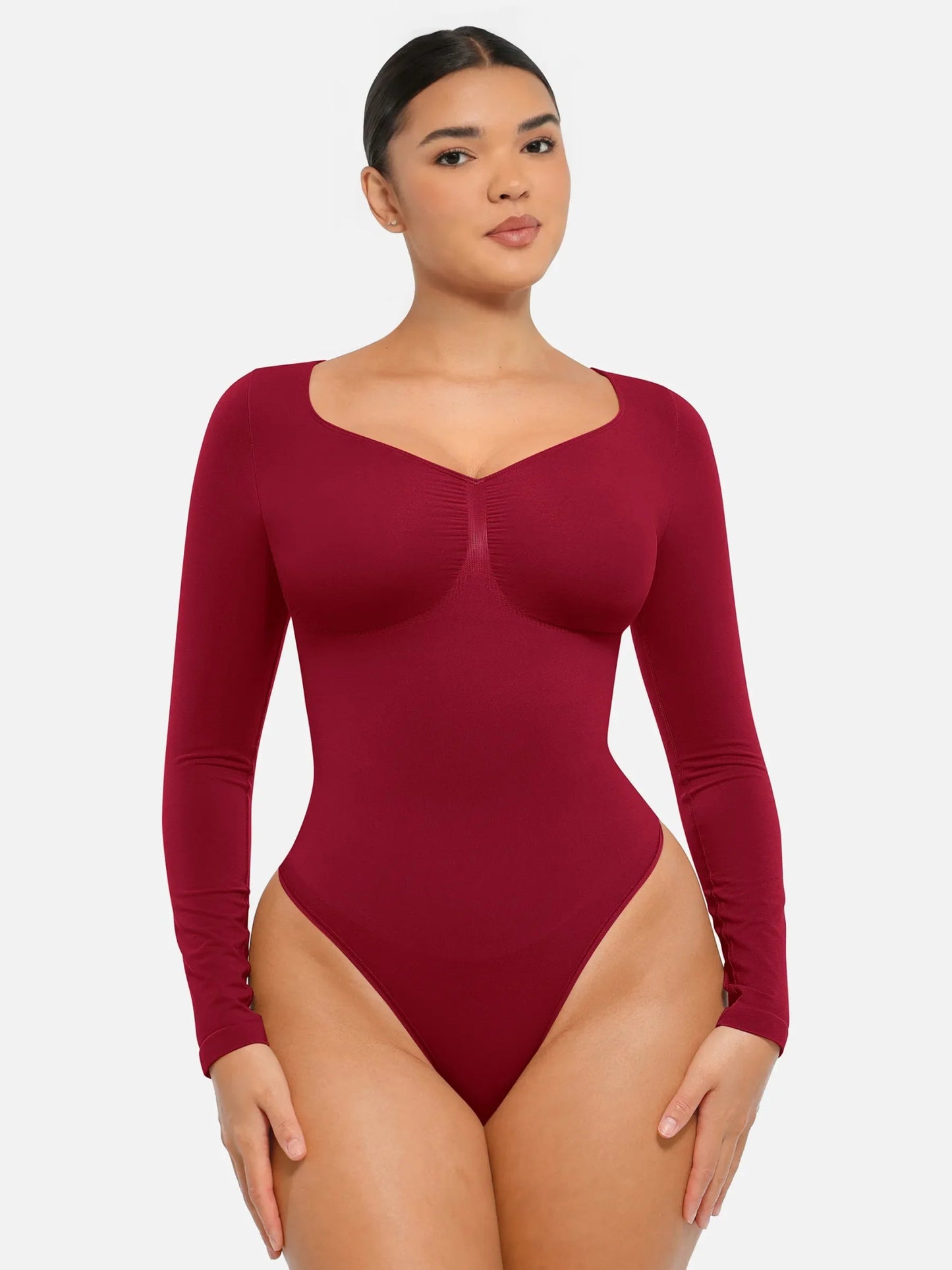 Oh - Shape™ Invisible Sculpt Long Sleeve Thong Bodysuit - Oh - Shape