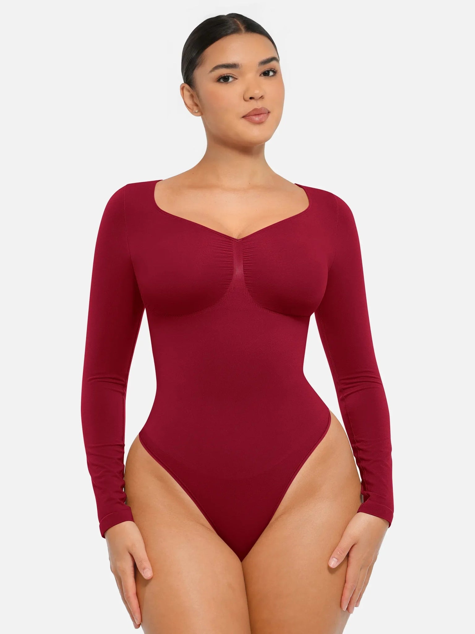 Oh - Shape™ Invisible Sculpt Long Sleeve Thong Bodysuit - Oh - Shape