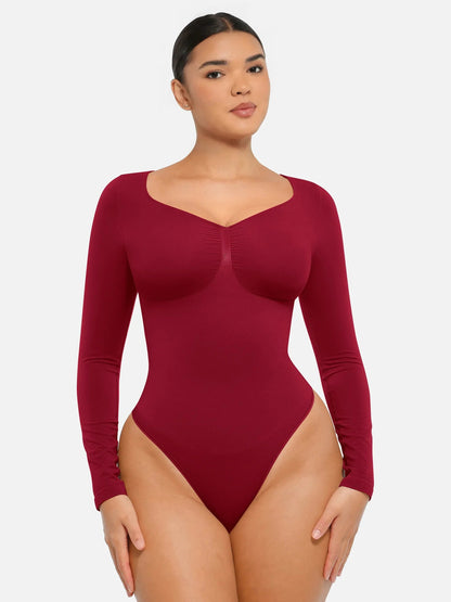 Oh - Shape™ Invisible Sculpt Long Sleeve Thong Bodysuit - Oh - Shape