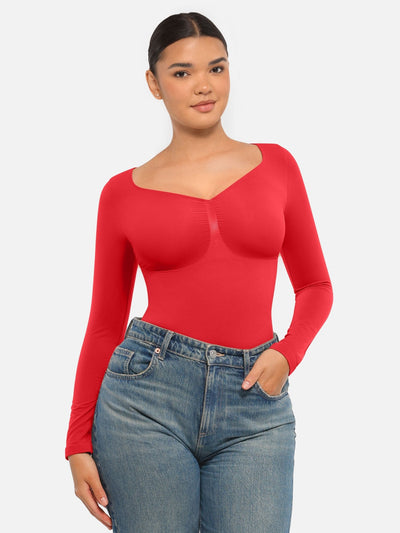 Oh - Shape™ Invisible Sculpt Long Sleeve Thong Bodysuit - Oh - Shape