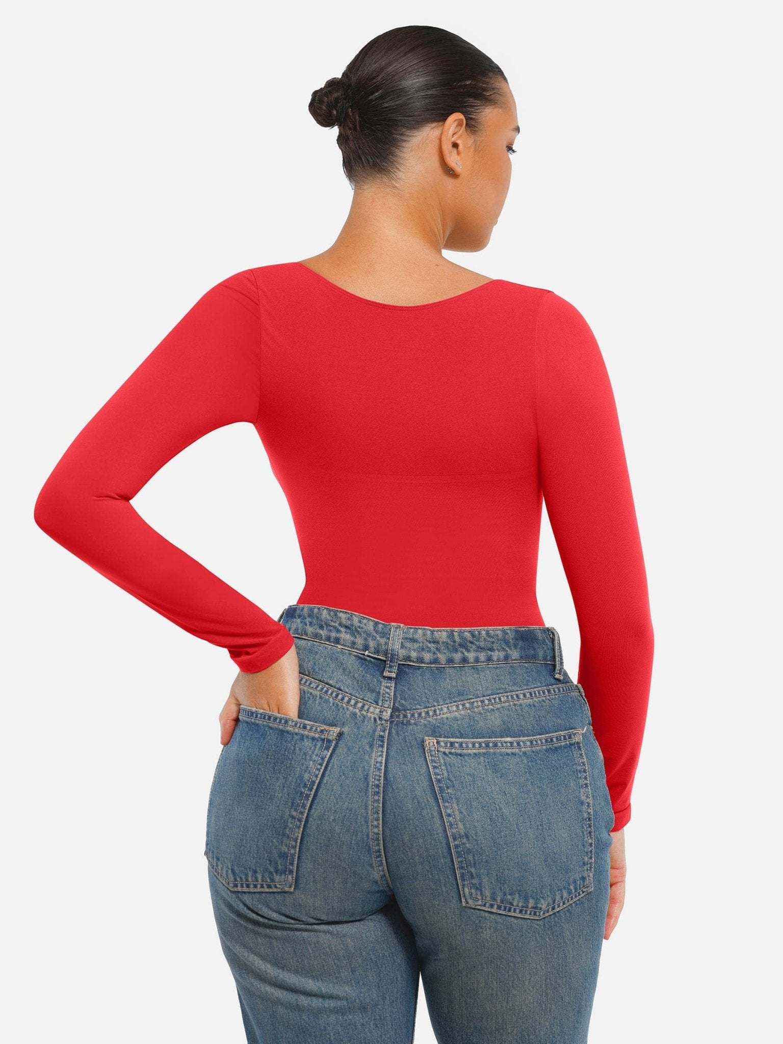 Oh - Shape™ Invisible Sculpt Long Sleeve Thong Bodysuit - Oh - Shape