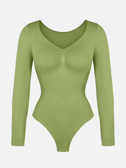 Oh - Shape™ Invisible Sculpt Long Sleeve Thong Bodysuit - Oh - Shape