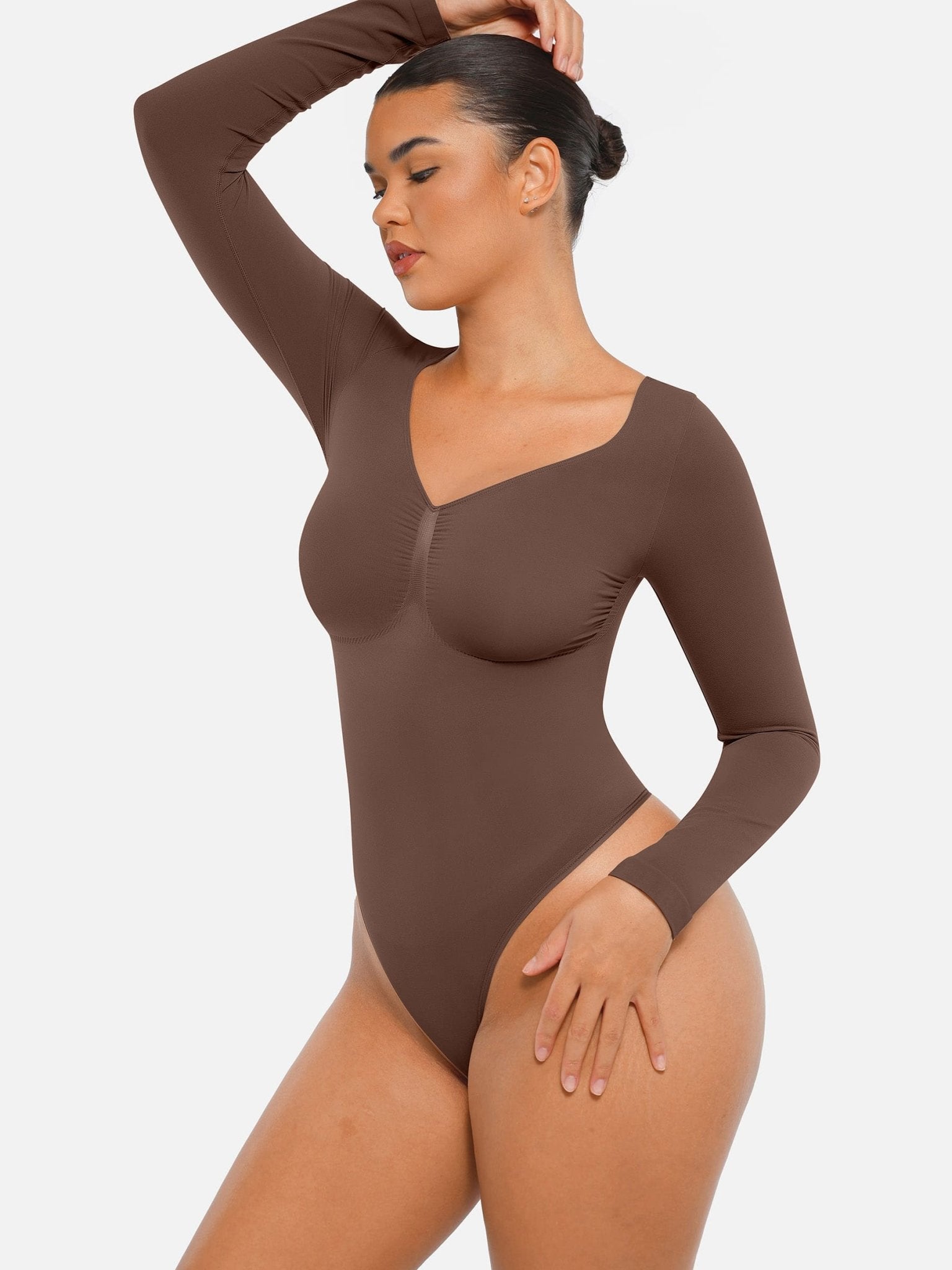 Oh - Shape™ Invisible Sculpt Long Sleeve Thong Bodysuit - Oh - Shape
