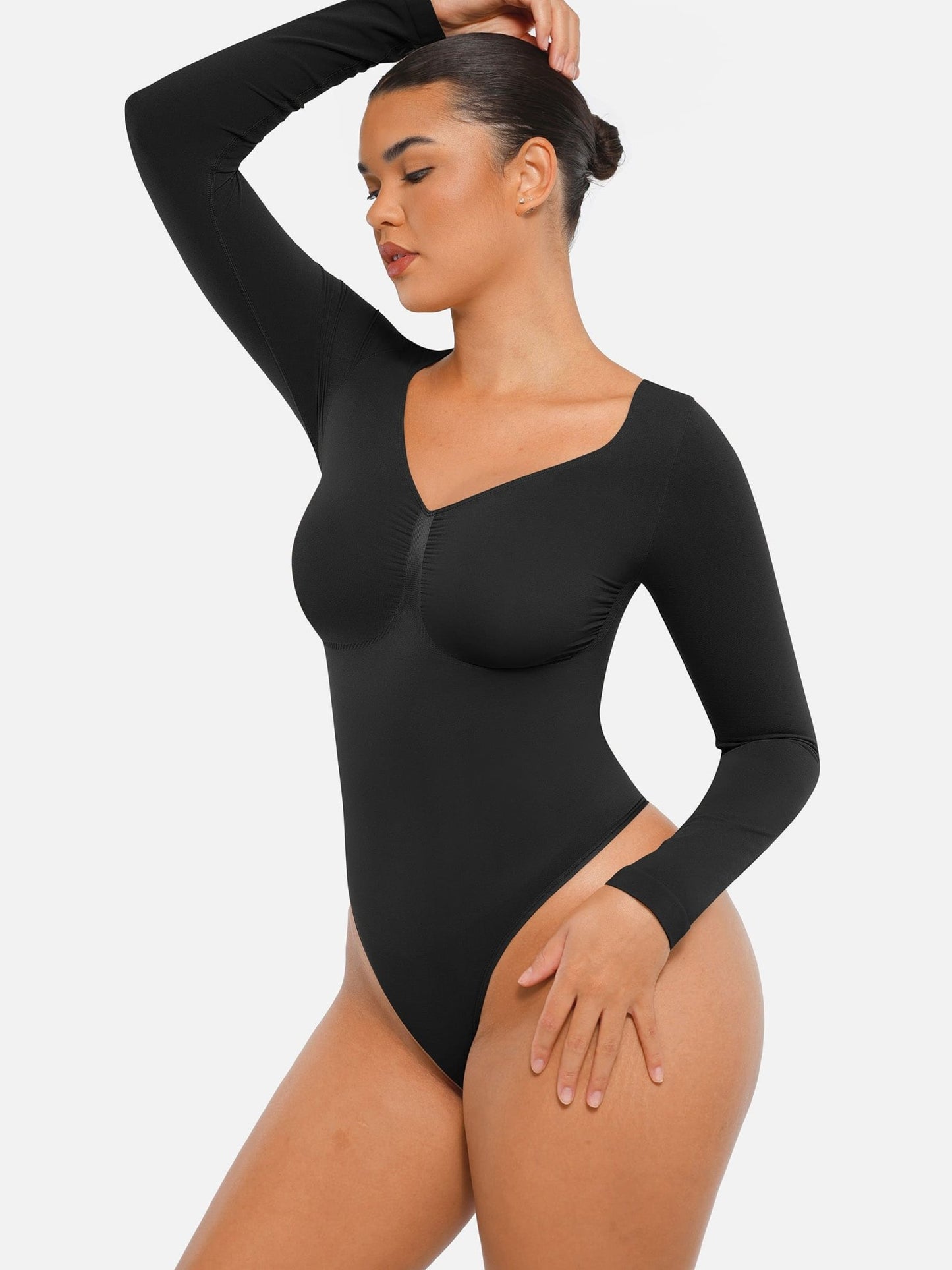Oh - Shape™ Invisible Sculpt Long Sleeve Thong Bodysuit - Oh - Shape
