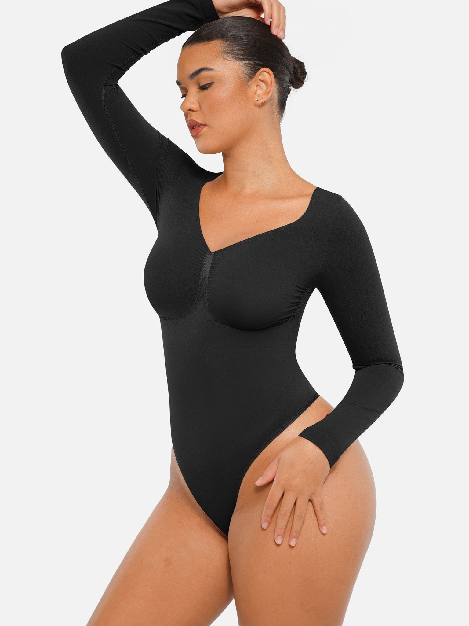 Oh - Shape™ Invisible Sculpt Long Sleeve Thong Bodysuit - Oh - Shape