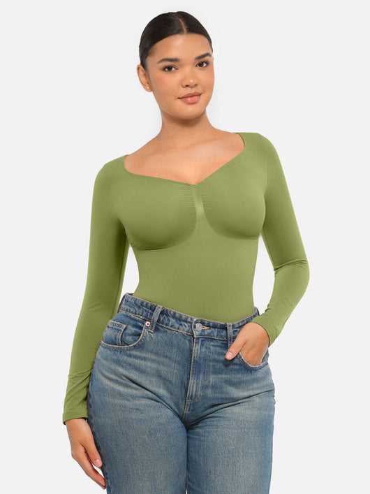 Oh - Shape™ Invisible Sculpt Long Sleeve Thong Bodysuit - Oh - Shape