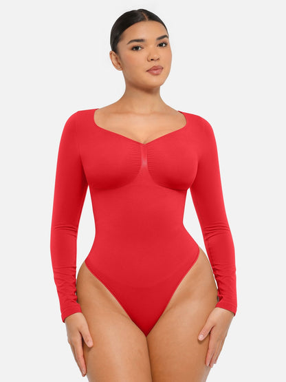Oh - Shape™ Invisible Sculpt Long Sleeve Thong Bodysuit - Oh - Shape