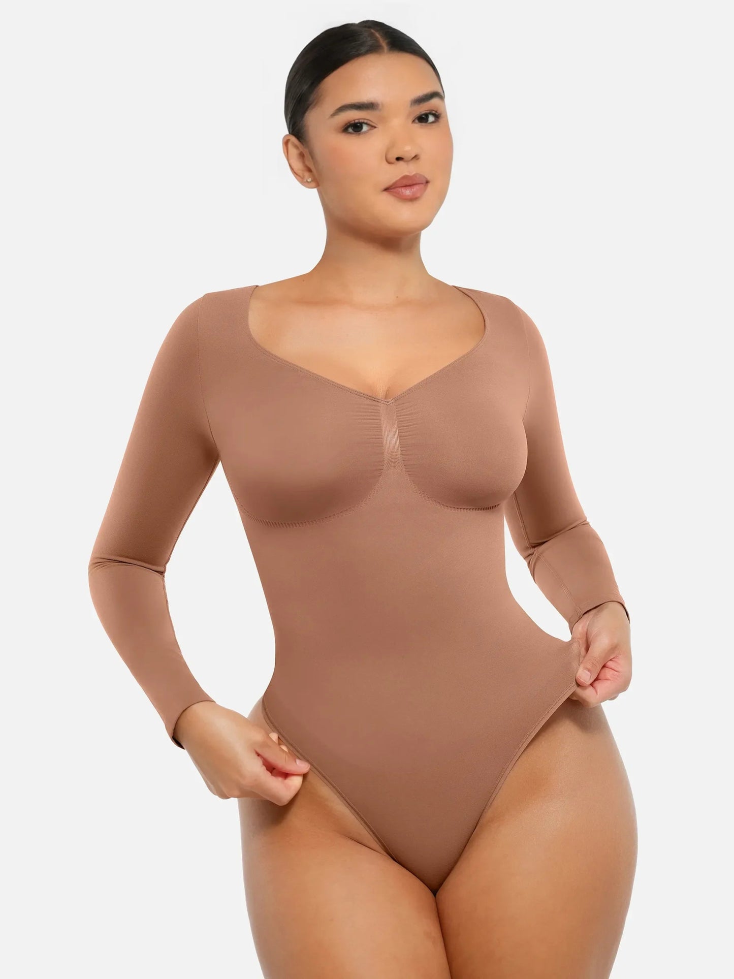 Oh - Shape™ Invisible Sculpt Long Sleeve Thong Bodysuit - Oh - Shape