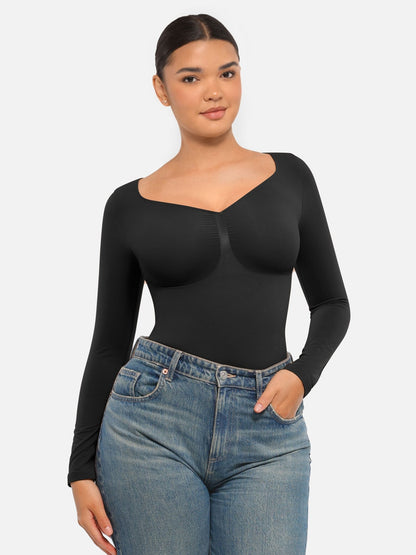 Oh - Shape™ Invisible Sculpt Long Sleeve Thong Bodysuit - Oh - Shape