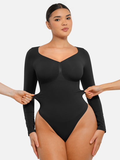 Oh - Shape™ Invisible Sculpt Long Sleeve Thong Bodysuit - Oh - Shape