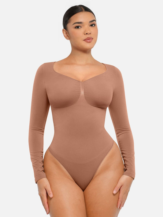 Oh - Shape™ Invisible Sculpt Long Sleeve Thong Bodysuit - Oh - Shape