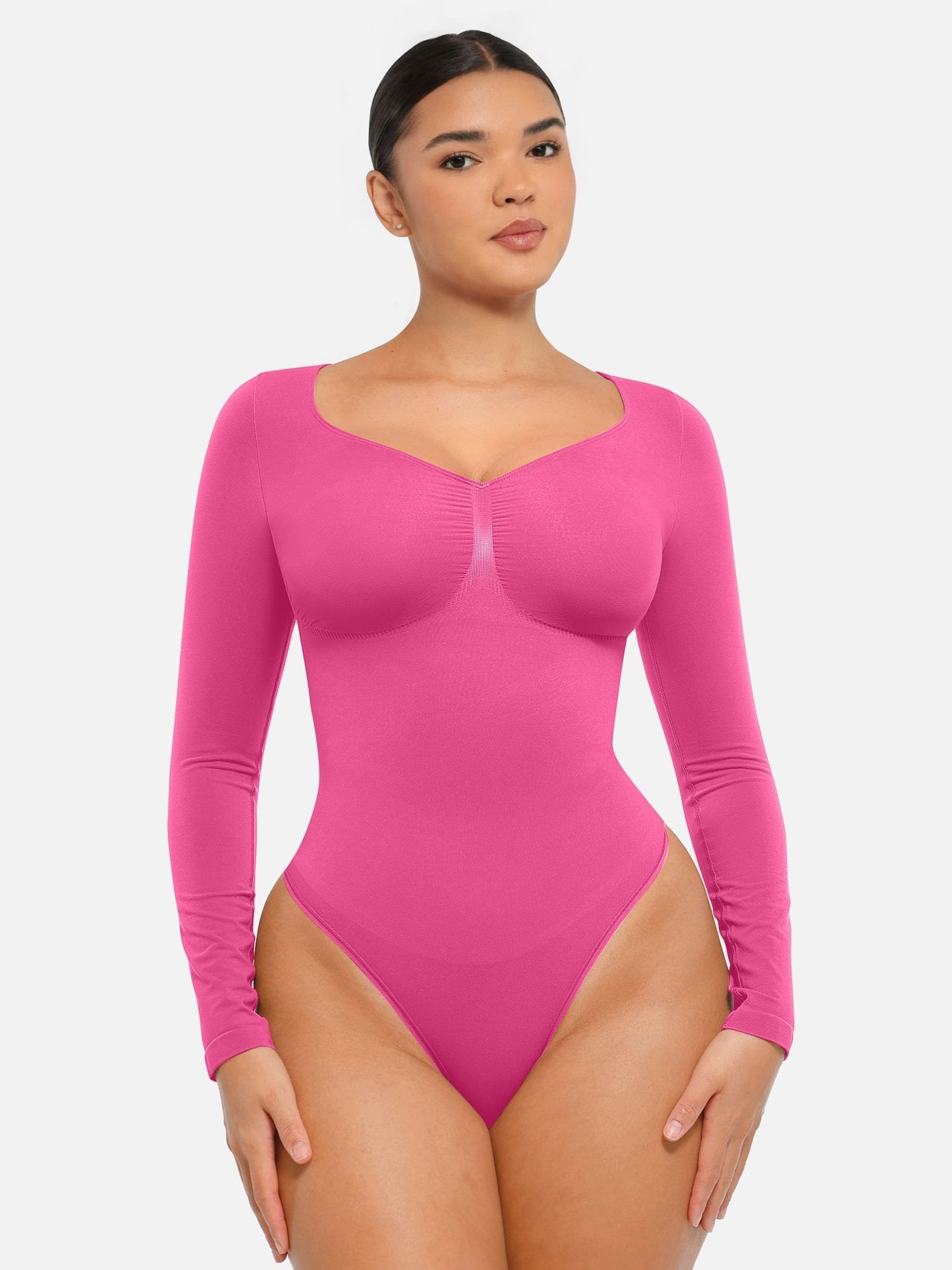 Oh - Shape™ Invisible Sculpt Long Sleeve Thong Bodysuit - Oh - Shape