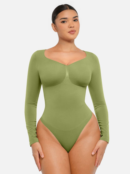 Oh - Shape™ Invisible Sculpt Long Sleeve Thong Bodysuit - Oh - Shape