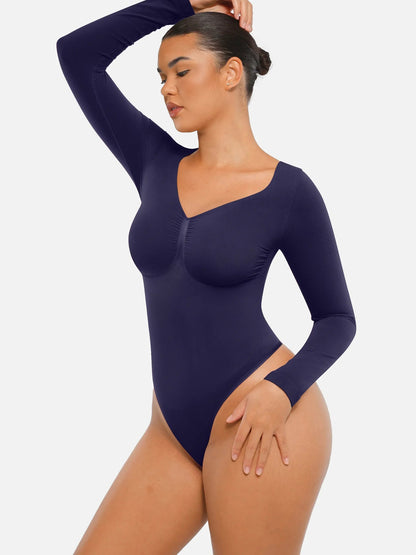 Oh - Shape™ Invisible Sculpt Long Sleeve Thong Bodysuit - Oh - Shape