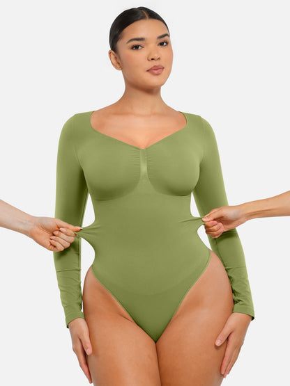 Oh - Shape™ Invisible Sculpt Long Sleeve Thong Bodysuit - Oh - Shape