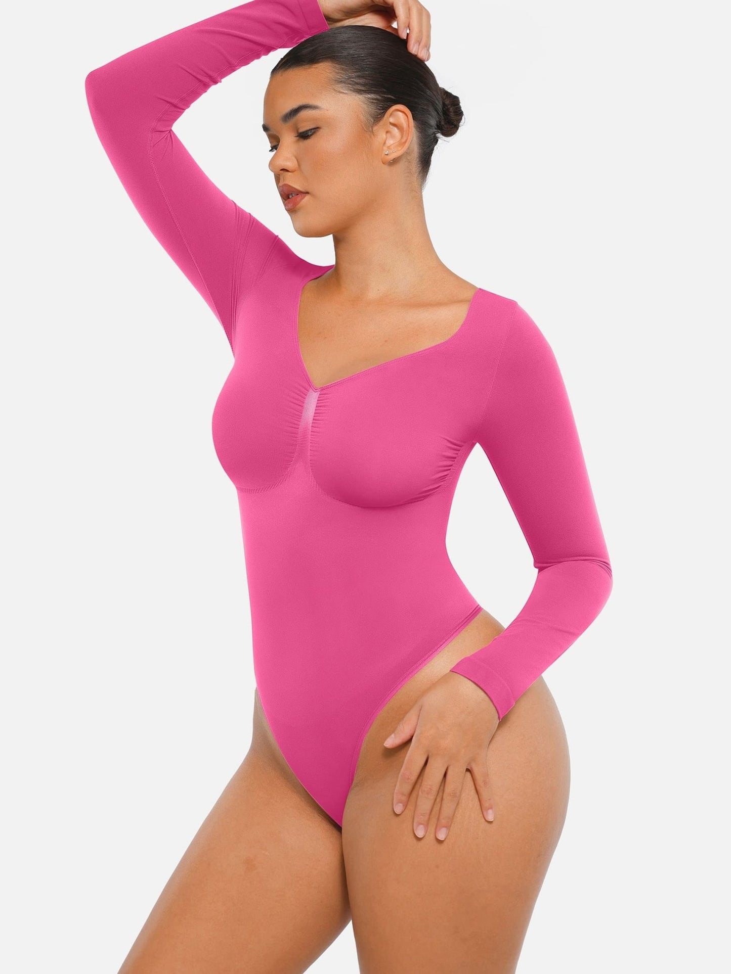 Oh - Shape™ Invisible Sculpt Long Sleeve Thong Bodysuit - Oh - Shape