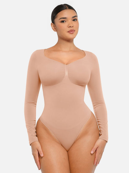 Oh - Shape™ Invisible Sculpt Long Sleeve Thong Bodysuit - Oh - Shape