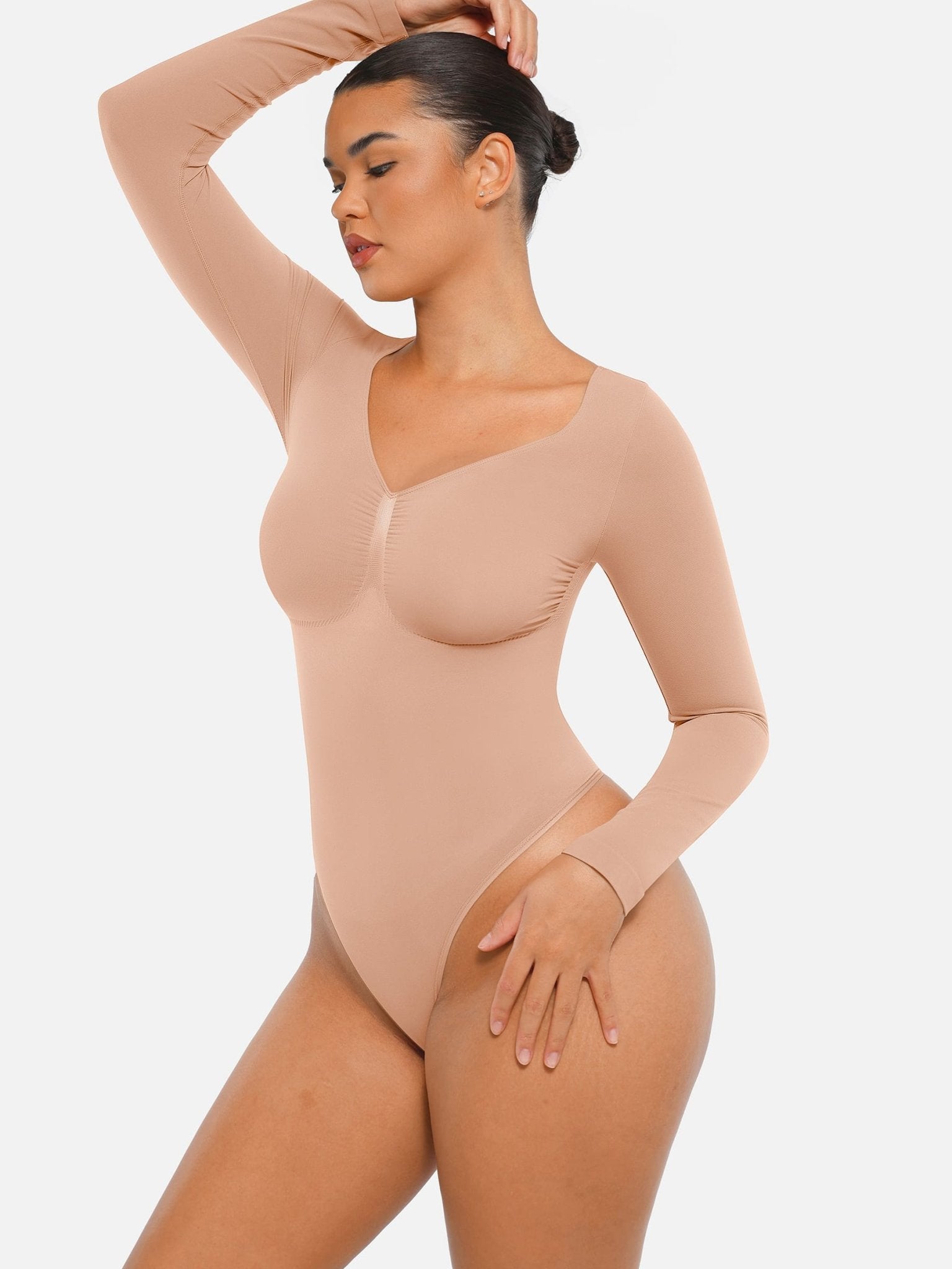 Oh - Shape™ Invisible Sculpt Long Sleeve Thong Bodysuit - Oh - Shape