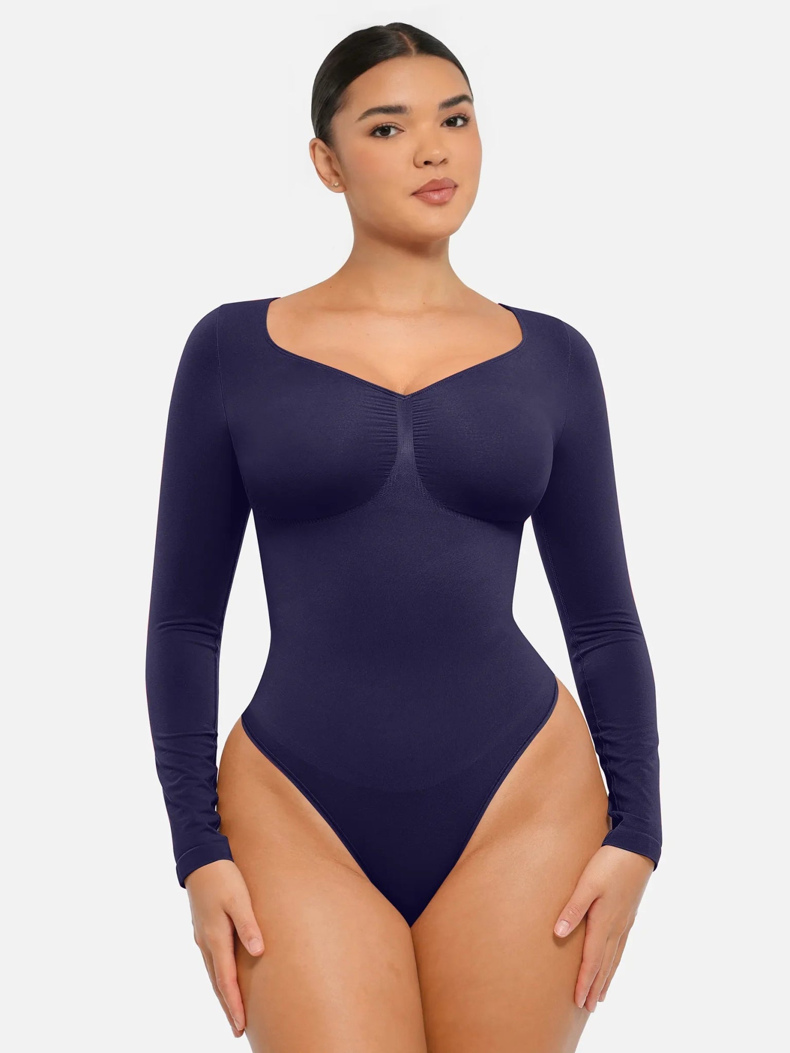 Oh - Shape™ Invisible Sculpt Long Sleeve Thong Bodysuit - Oh - Shape