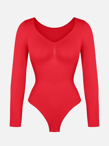 Oh - Shape™ Invisible Sculpt Long Sleeve Thong Bodysuit - Oh - Shape