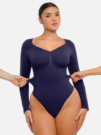 Oh - Shape™ Invisible Sculpt Long Sleeve Thong Bodysuit - Oh - Shape