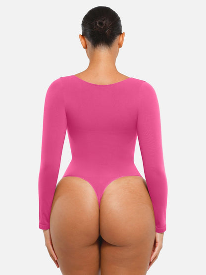 Oh - Shape™ Invisible Sculpt Long Sleeve Thong Bodysuit - Oh - Shape