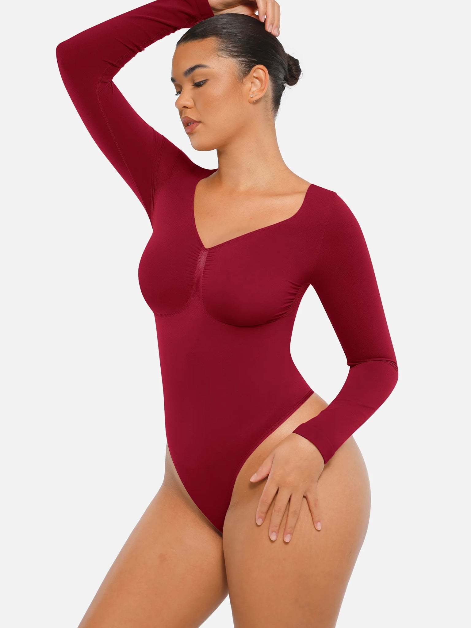 Oh - Shape™ Invisible Sculpt Long Sleeve Thong Bodysuit - Oh - Shape