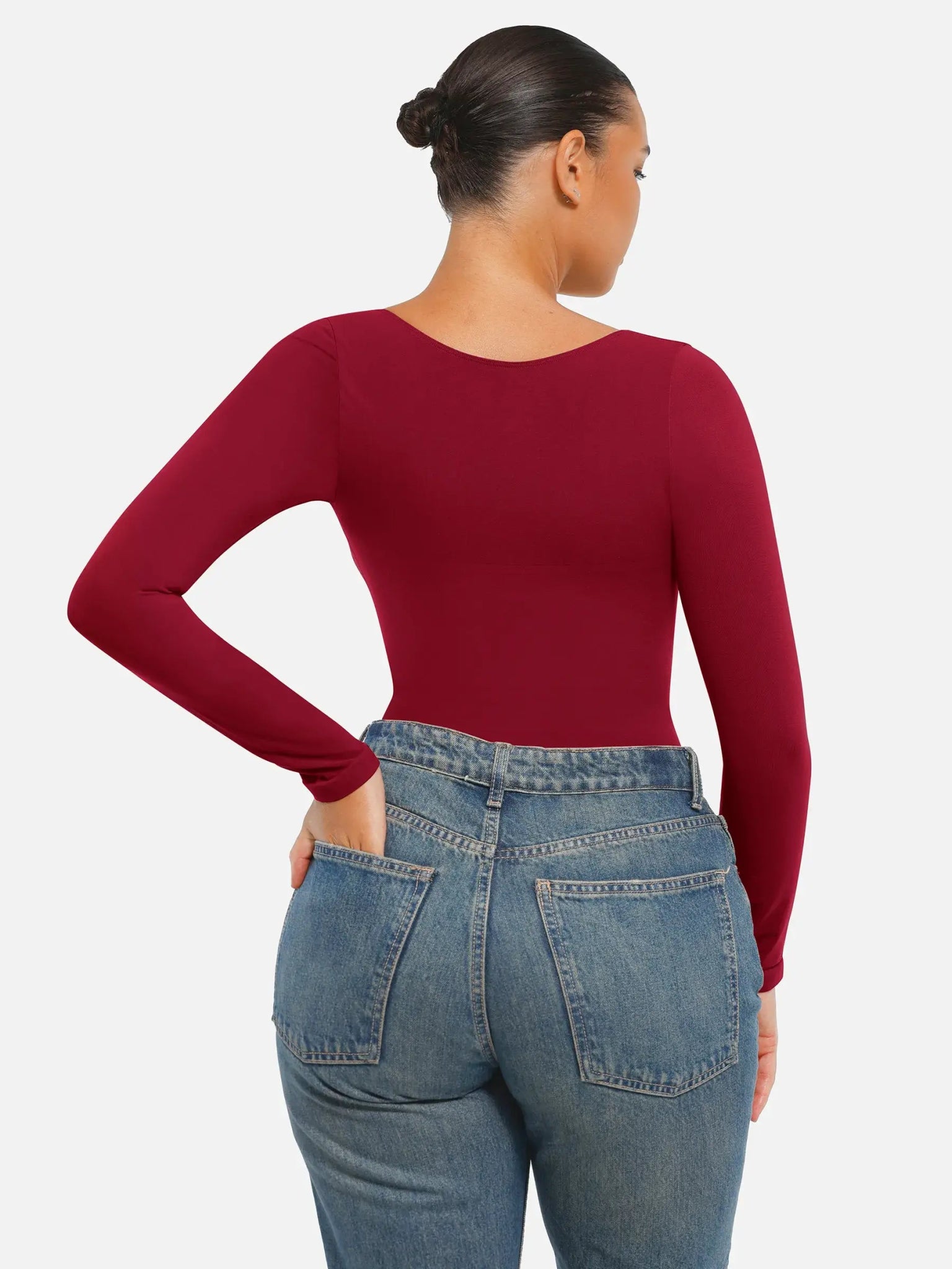 Oh - Shape™ Invisible Sculpt Long Sleeve Thong Bodysuit - Oh - Shape