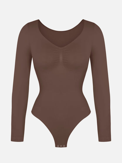 Oh - Shape™ Invisible Sculpt Long Sleeve Thong Bodysuit - Oh - Shape