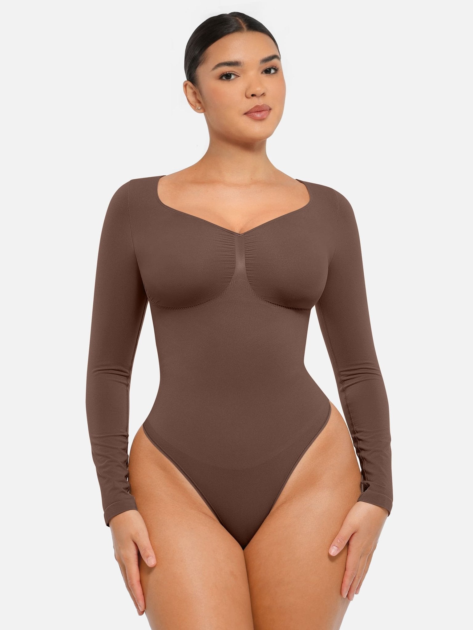 Oh - Shape™ Invisible Sculpt Long Sleeve Thong Bodysuit - Oh - Shape