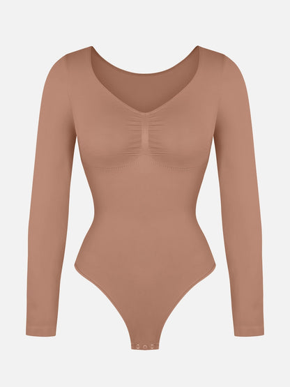 Oh - Shape™ Invisible Sculpt Long Sleeve Thong Bodysuit - Oh - Shape