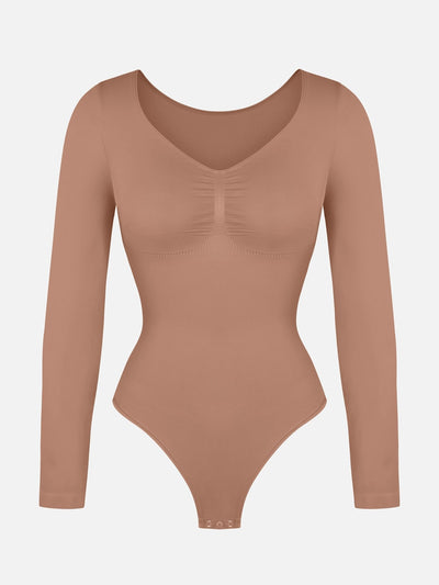Oh - Shape™ Invisible Sculpt Long Sleeve Thong Bodysuit - Oh - Shape
