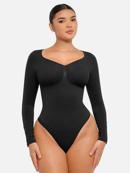 Oh - Shape™ Invisible Sculpt Long Sleeve Thong Bodysuit - Oh - Shape