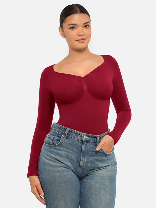 Oh - Shape™ Invisible Sculpt Long Sleeve Thong Bodysuit - Oh - Shape