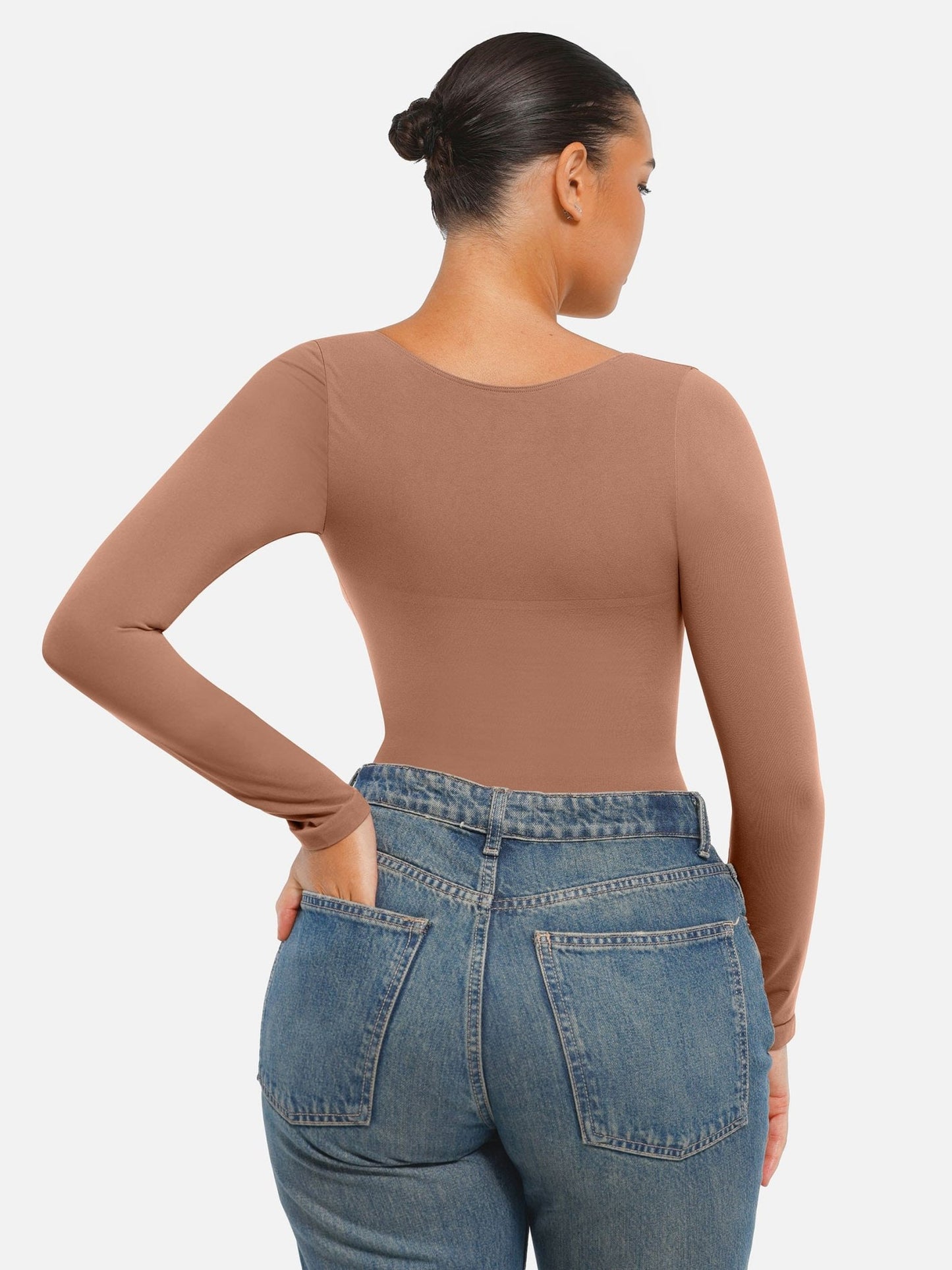 Oh - Shape™ Invisible Sculpt Long Sleeve Thong Bodysuit - Oh - Shape