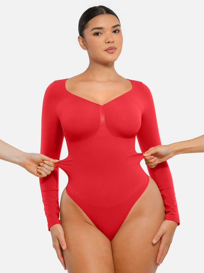 Oh - Shape™ Invisible Sculpt Long Sleeve Thong Bodysuit - Oh - Shape