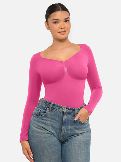 Oh - Shape™ Invisible Sculpt Long Sleeve Thong Bodysuit - Oh - Shape