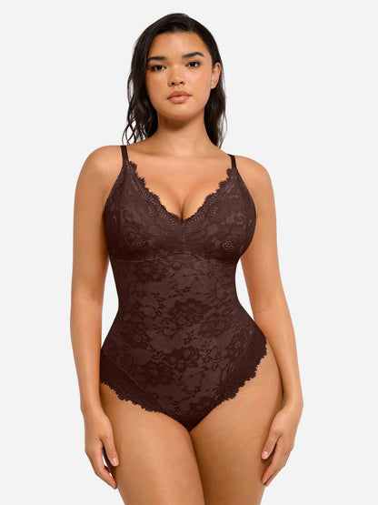 Oh - Shape™ Lace V Neck Full Bodysuit - Oh - Shape