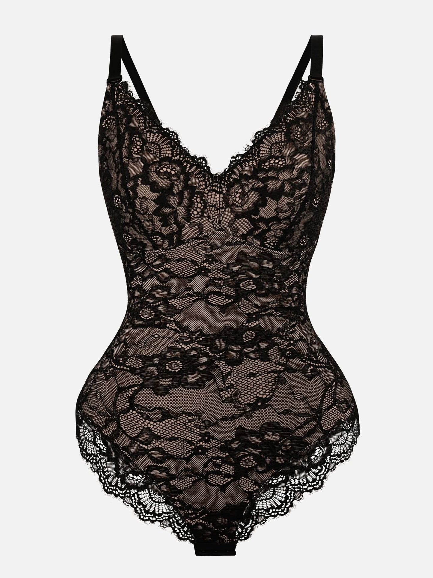 Oh - Shape™ Lace V Neck Full Bodysuit - Oh - Shape