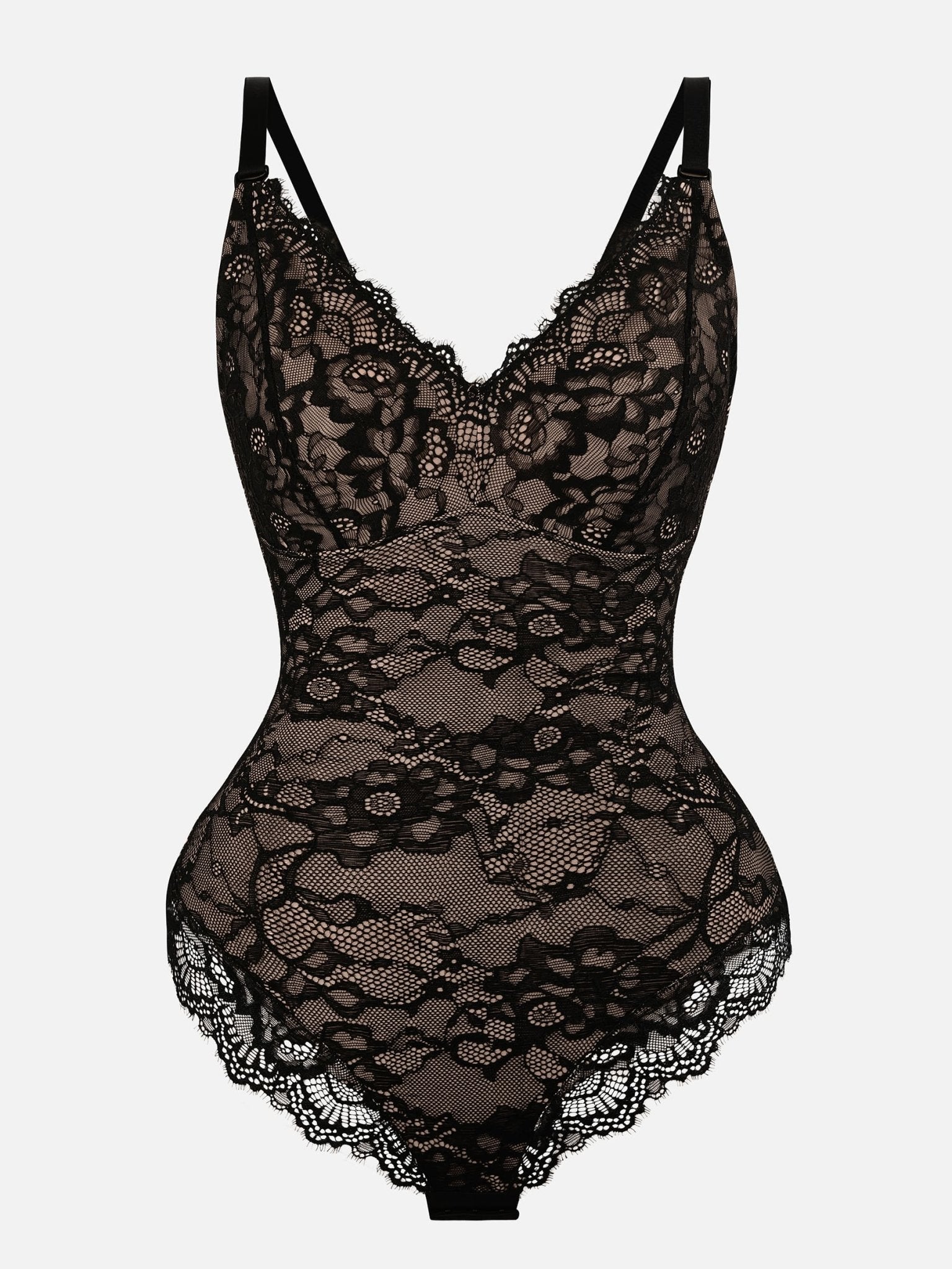 Oh - Shape™ Lace V Neck Full Bodysuit - Oh - Shape