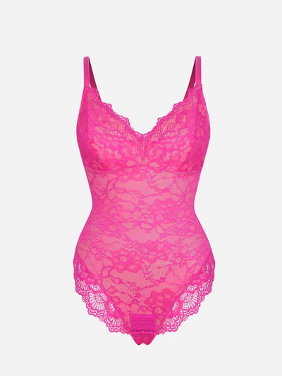 Oh - Shape™ Lace V Neck Full Bodysuit - Oh - Shape